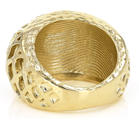 Moda Al Massimo 18k Yellow Gold Over Bronze Domed Cut Ring Size 7 - Picture 5 of 5